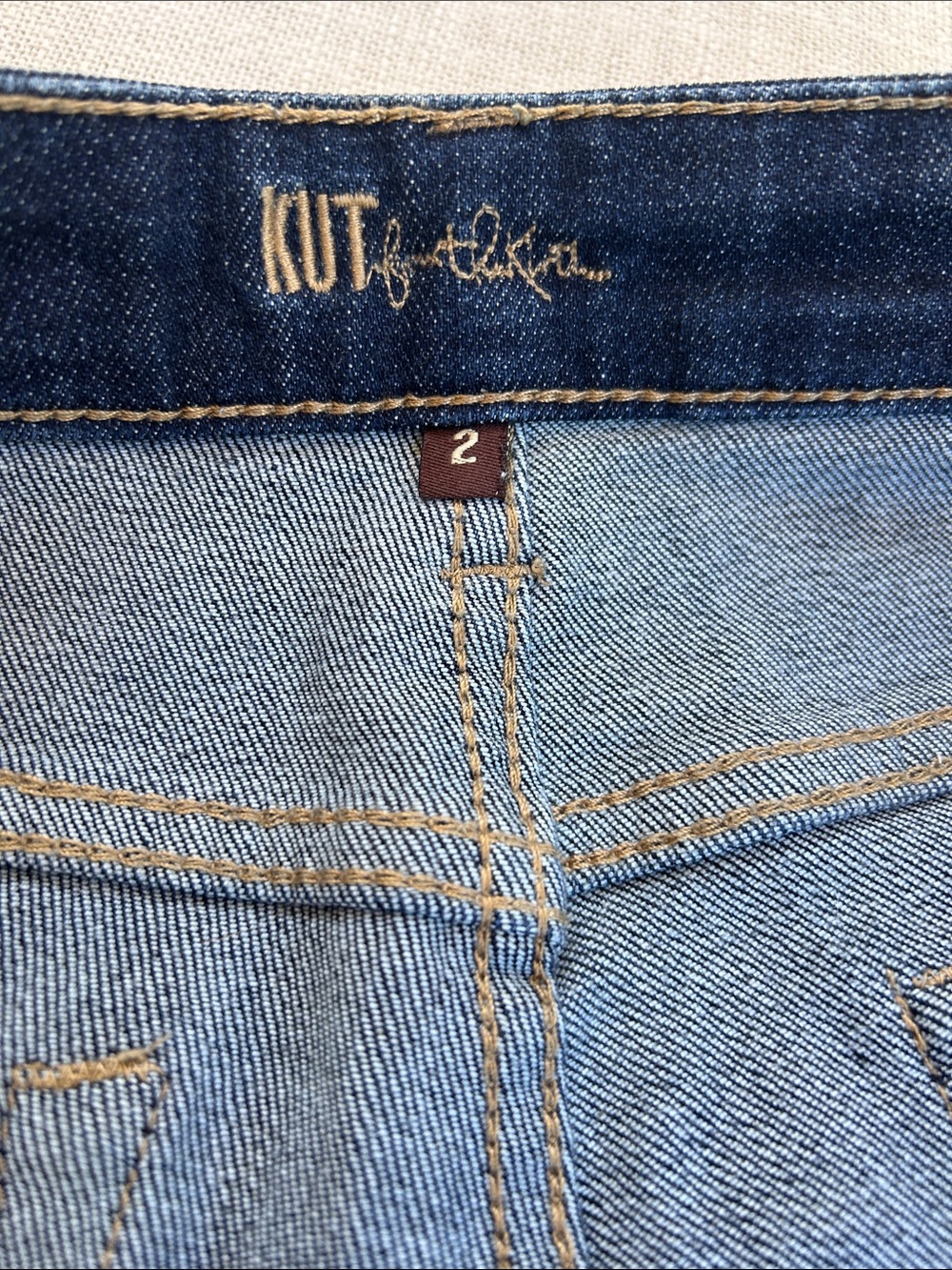 Kut from the Kloth Dark Blue Raw Hem Denim Shorts - Picture 2 of 5